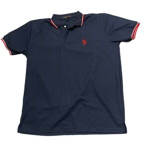 US Polo Assn Shirt Mens XL Navy Red/White Trim Polo Pullover